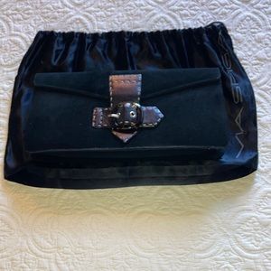 Black Suede Via Spiga Clutch